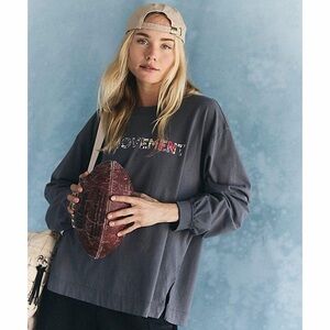 Free People FP Movement Hustle Floral Logo Layer Long Sleeve Crewneck Tee